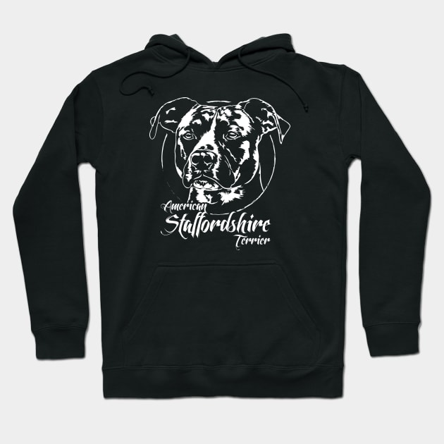 American Staffordshire Terrier dog portrait Hoodie by wilsigns